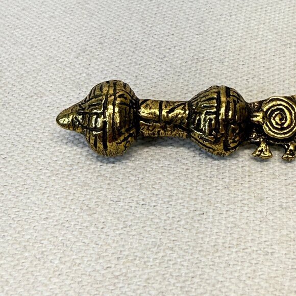 Alva Museum Replica Brooch Scimitar Sword Gold-Tone Statement 3" - Picture 6 of 8